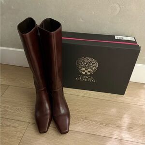 Vince Camuto Dark Brown Leather Tall Boots